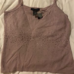 NWT limited purple sweater tank with embellishment